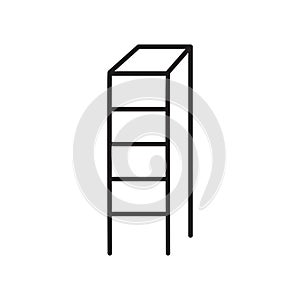 Ladder icon vector isolated on white background, Ladder sign , sign and symbols in thin linear outline style