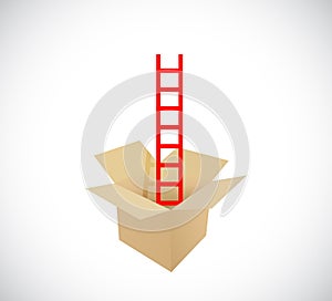 Ladder inside a box. illustration design