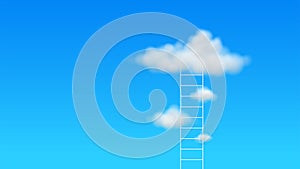 Ladder leading up to the clouds vector background