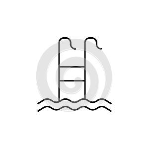 ladder of the pool icon. Element of simple icon for websites, web design, mobile app, info graphics. Thin line icon for website de