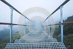 Ladder with stairs in the mystic mountain landscape