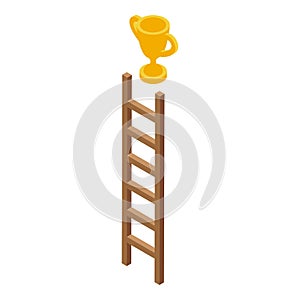 Ladder success icon isometric vector. Business career