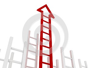 Ladder of success red arrow