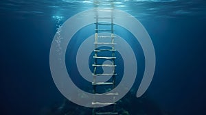 A ladder between the surface of the water and the depths of the ocean. Generative AI