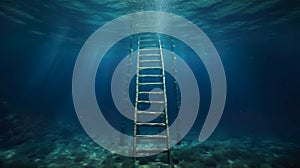 A ladder between the surface of the water and the depths of the ocean. Generative AI