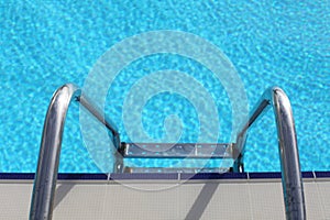 Ladder to the blue pool