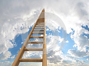 Escalera sobre el nubes 