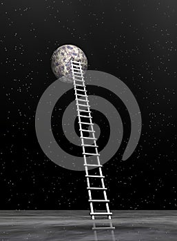 Ladder to the moon - 3D render