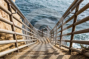 Ladder to Ocean at Sunset Cliffs in San Diego