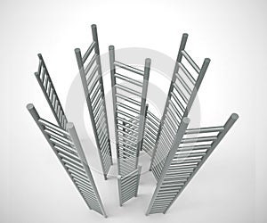 Ladder to success concept icon means ambitious leader desiring goals - 3d illustration