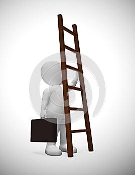 Ladder to success concept icon means ambitious leader desiring goals - 3d illustration photo