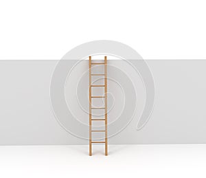 Ladder and Wall isolated on white