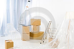 ladders and boxes in new