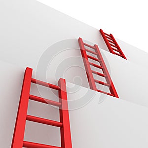 Ladders of success business teamwork