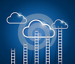 Ladders to a cloud illustration design