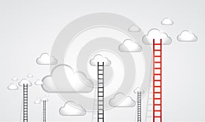 Ladders to clouds. illustration design