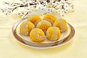 Laddoo or Motichoor Laddu sweet balls