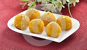 Laddoo or Motichoor Laddu sweet balls