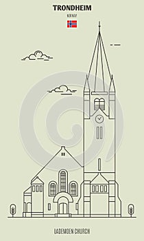 Lademoen Church in Trondheim, Norway. Landmark icon