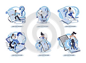 Ladge question mark. Problem and solution concept metaphor. Ask questions. FAQ frequently asked help