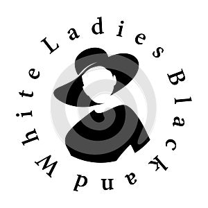 ladies in black and white logo design vector