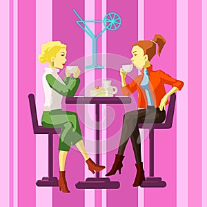 Ladies in a cafe