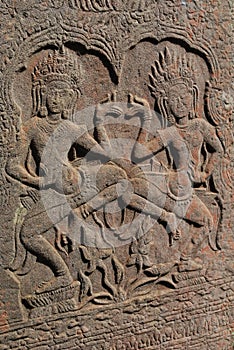 Ladies carving in angkor