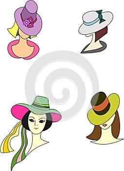 Ladies with classical hats
