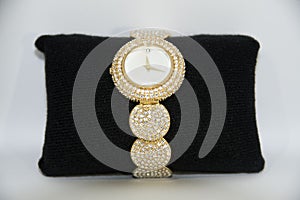 Ladies Gold watch with diamonds