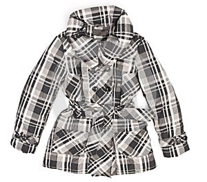 Ladies' jacket in black and white square