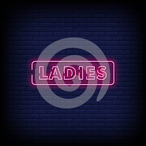 Ladies Neon Signs Style Text vector