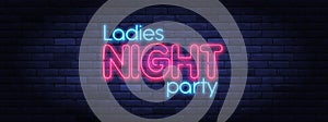 Ladies night party neon banner