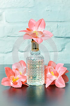 Ladies parfumes with flowers