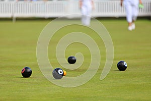 Ladies playing lawn bowls