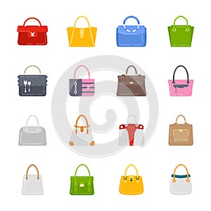 Ladies purses icon set