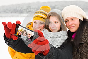 Ladies Taking Winter Selfie