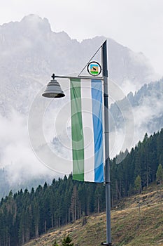 Ladin flag on a mauntain background