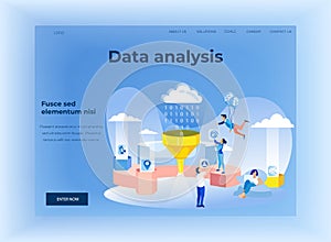 Lading Page with Data Analytics Network Design photo