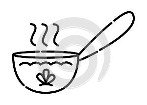 Ladle black line icon