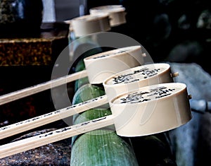 Ladles at purificaiton fountain