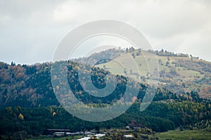 Ladnscape from Slovakia - green meadows and fields and mountains