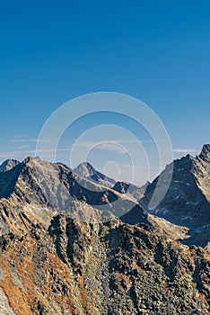 Ladovy stit, Lomnicky stit, Rysy and few other peaks in Vysoke Tatry mountains in Slovakia