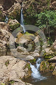 Beautiful water fall lowing at Jim Corbett National Park, Ramnagar, Uttarakhand india photo