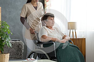 Lady with alzheimer`s disease