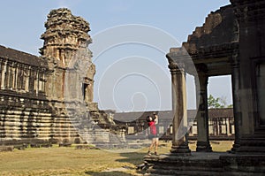 Lady in Angkor Wat