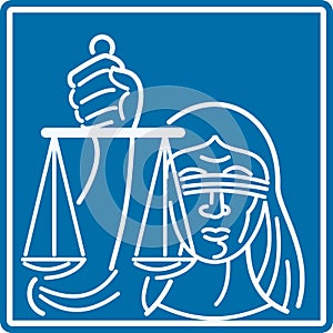 Lady Blindfolded Holding Scales of Justice