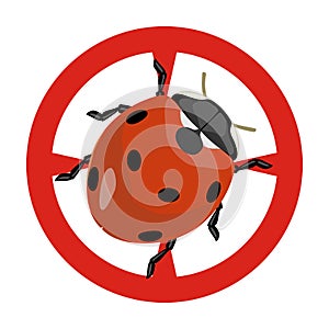 Lady bug vector icon.Cartoon vector icon isolated on white background lady bug.