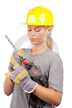 Lady construction worker