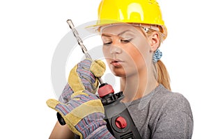 Lady construction worker