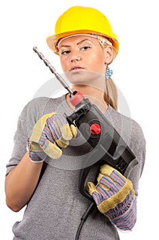 Lady construction worker